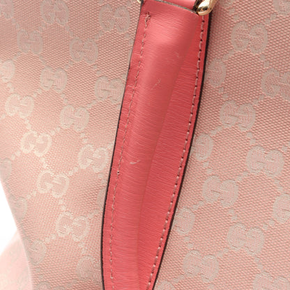 GGキャンパス ハンドバッグ トートバッグ キャンバス レザー ピンク ライトピンク グッチ