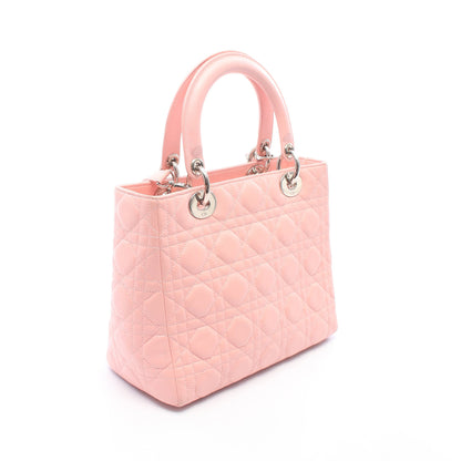 LADY DIOR レディディオール カナージュ 2WAY ハンドバッグ レザー ピンク クリスチャンディオール