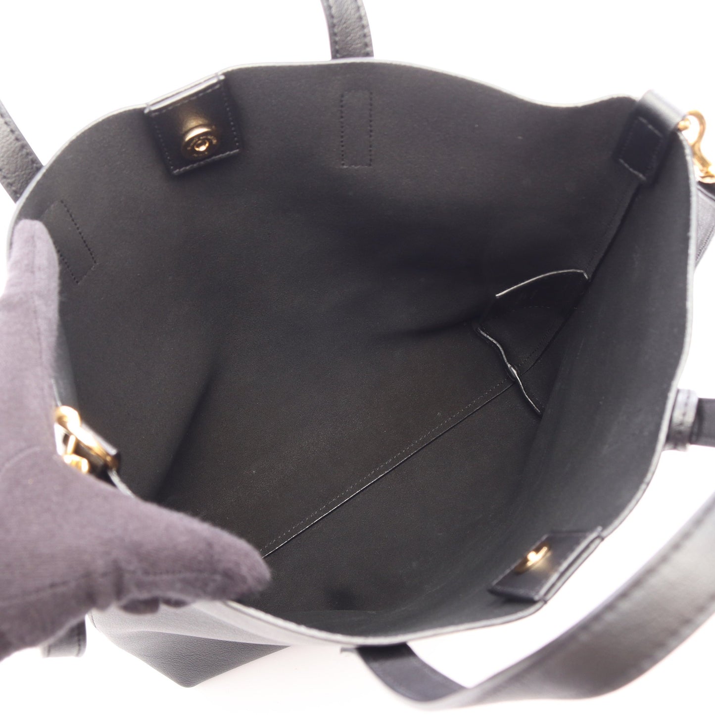 SHOPPING TOY ショッピングトイ 2WAY ハンドバッグ レザー ブラック サンローランパリ