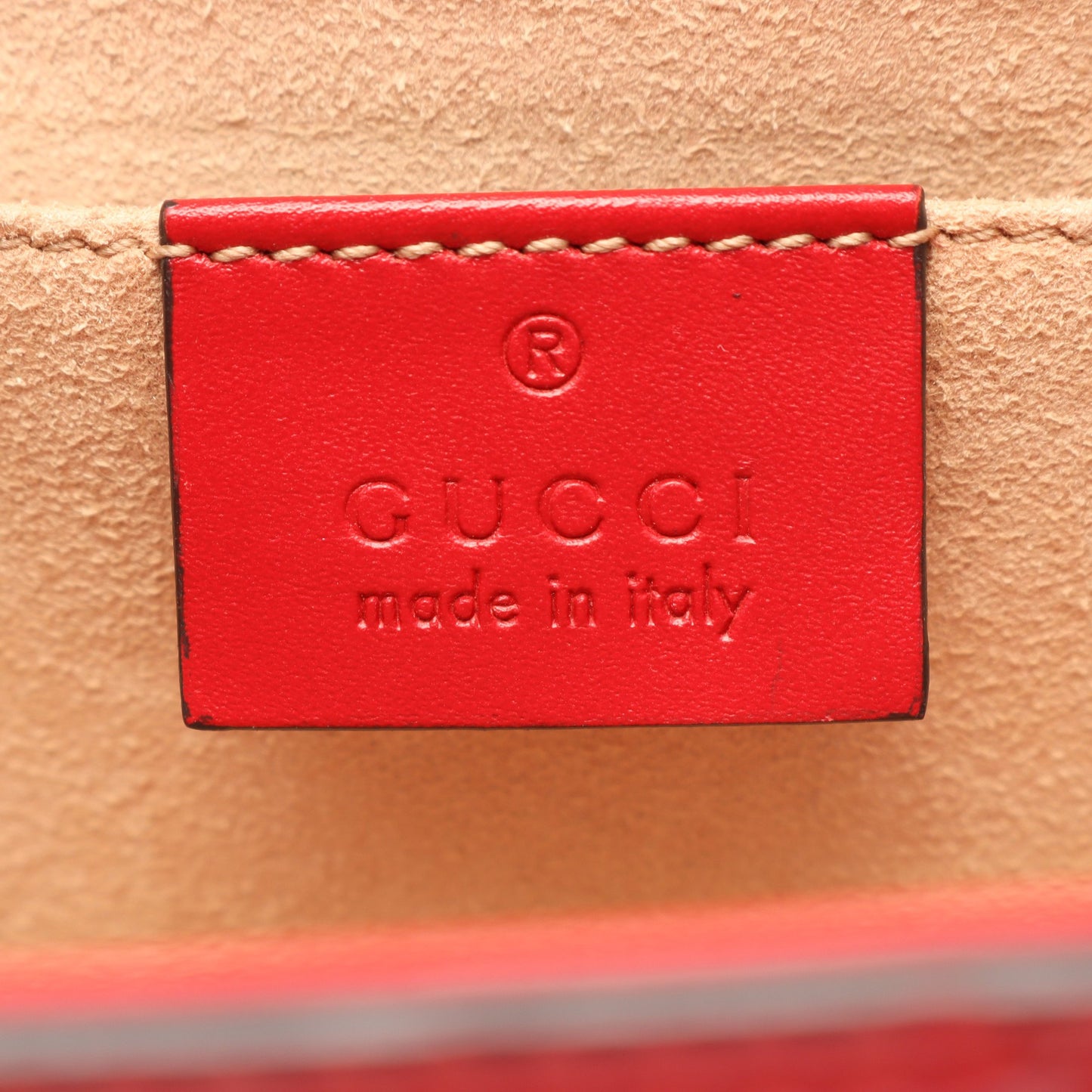 パドロック スモール グッチシマ チェーンショルダーバッグ レザー レッド グッチ