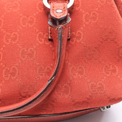 GGキャンバス ハンドバッグ キャンバス レザー レッド グッチ