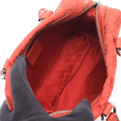 GGキャンバス ハンドバッグ キャンバス レザー レッド グッチ