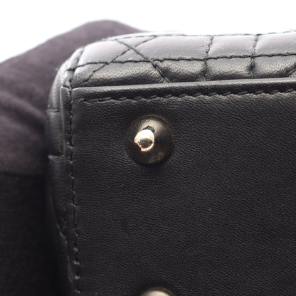 LADY DIOR MY ABCDIOR レディディオール スモール カナージュ 2WAY ハンドバッグ ラムスキン ブラック クリスチャンディオール