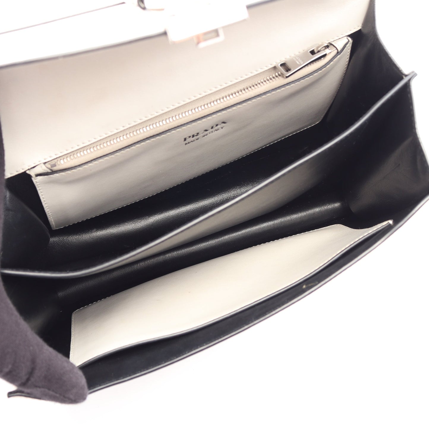 エレクトラ CITY CALF+SAFFI スタッズ 2WAY ハンドバッグ レザー ホワイト プラダ