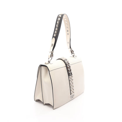 エレクトラ CITY CALF+SAFFI スタッズ 2WAY ハンドバッグ レザー ホワイト プラダ