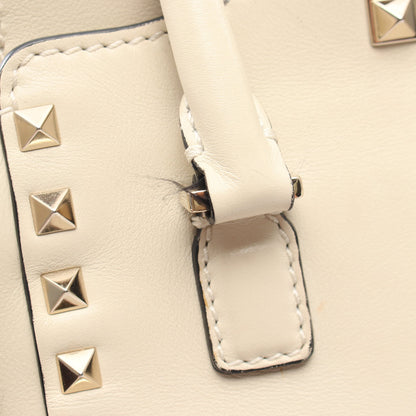 ロックスタッズ 2WAY ハンドバッグ レザー アイボリー ヴァレンティノ バッグ VALENTINO