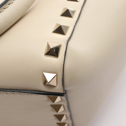 ロックスタッズ 2WAY ハンドバッグ レザー アイボリー ヴァレンティノ バッグ VALENTINO