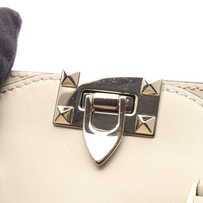 ロックスタッズ 2WAY ハンドバッグ レザー アイボリー ヴァレンティノ バッグ VALENTINO