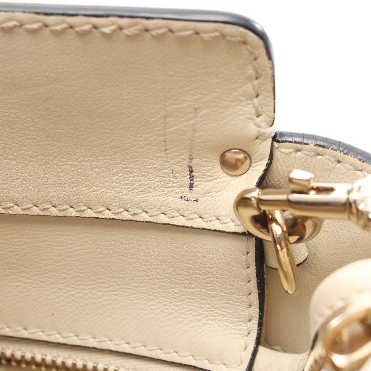 ロックスタッズ 2WAY ハンドバッグ レザー アイボリー ヴァレンティノ バッグ VALENTINO