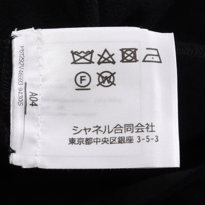 ココマークボタン ノーカラージャケット ビスコース ブラック シャネル