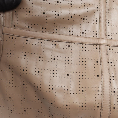 パンチング レザージャケット ラムスキン グレーブラウン エルメス アウター HERMES