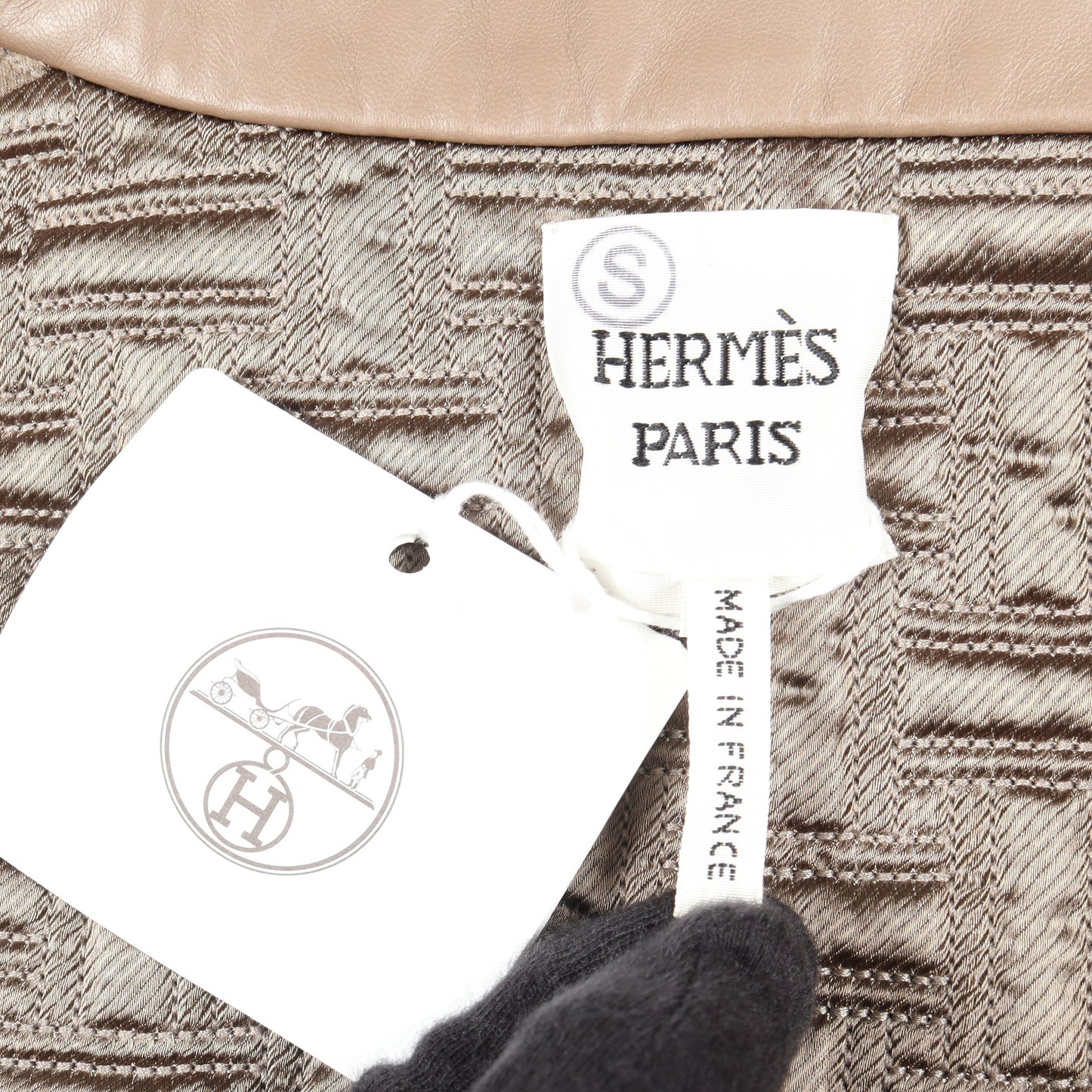パンチング レザージャケット ラムスキン グレーブラウン エルメス アウター HERMES