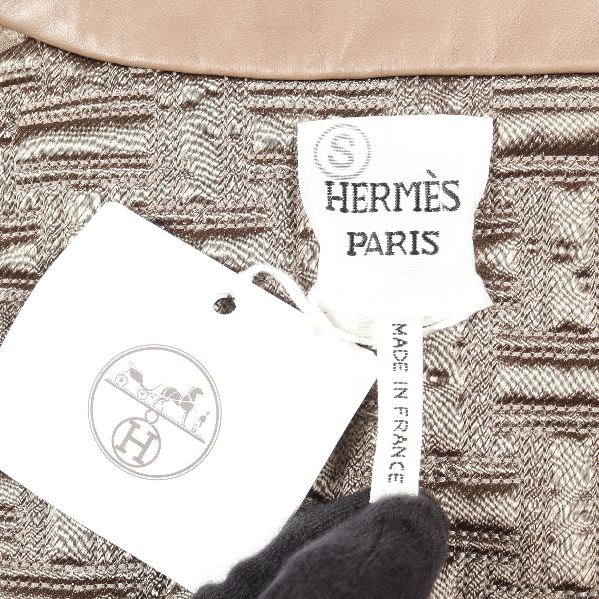 パンチング レザージャケット ラムスキン グレーブラウン エルメス アウター HERMES