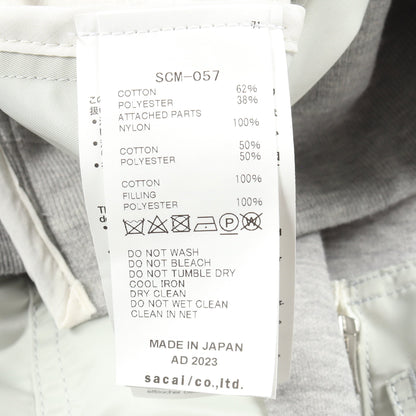 ドッキング プルオーバーパーカー コットン ナイロン ライトグレー サカイ トップス sacai