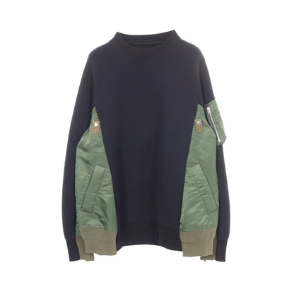 ドッキング スウェットシャツ コットン ナイロン ネイビー カーキグリーン サカイ トップス sacai