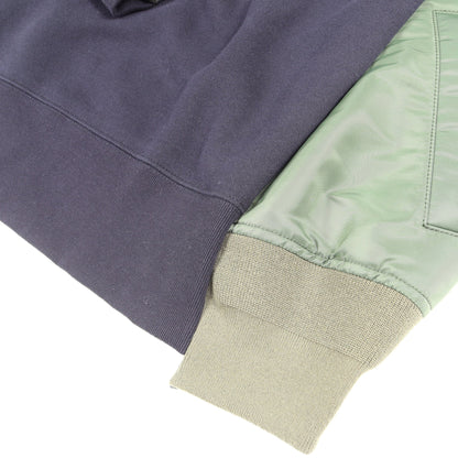 ドッキング スウェットシャツ コットン ナイロン ネイビー カーキグリーン サカイ トップス sacai