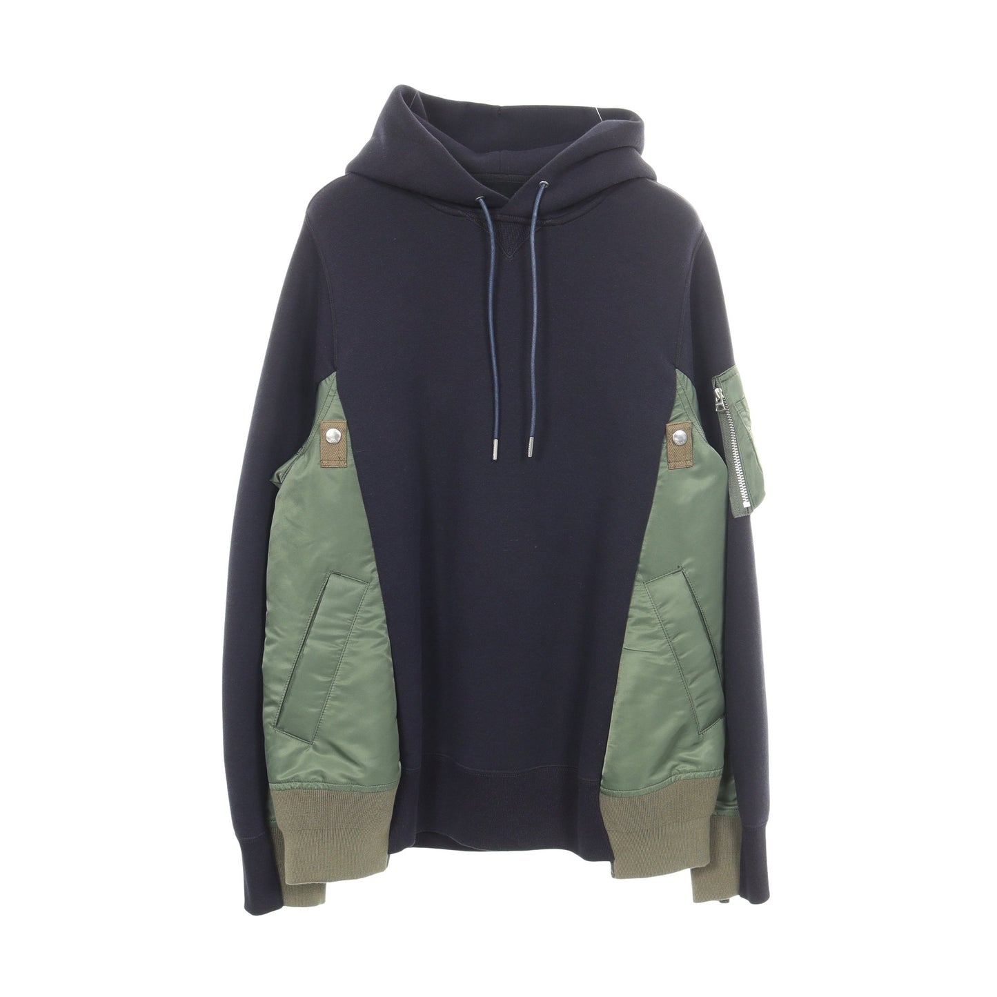 ドッキング プルオーバーパーカー コットン ナイロン ネイビー カーキグリーン サカイ トップス sacai