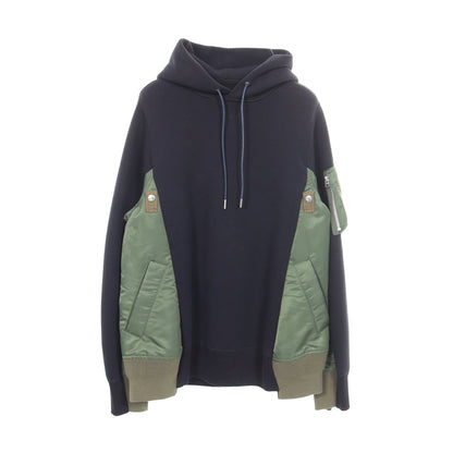 ドッキング プルオーバーパーカー コットン ナイロン ネイビー カーキグリーン サカイ トップス sacai