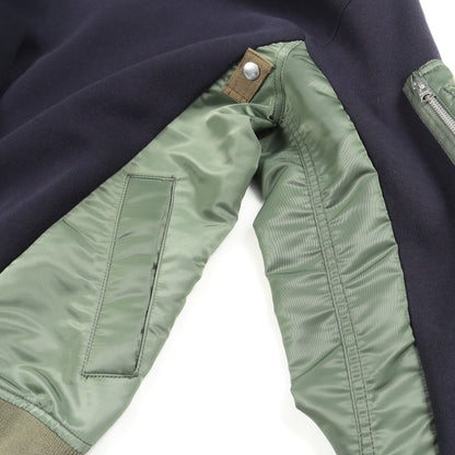 ドッキング プルオーバーパーカー コットン ナイロン ネイビー カーキグリーン サカイ トップス sacai