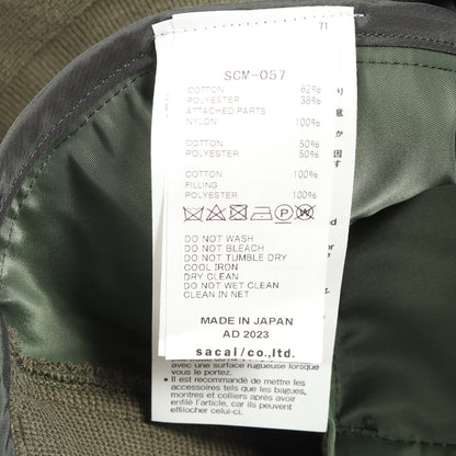 ドッキング プルオーバーパーカー コットン ナイロン ネイビー カーキグリーン サカイ トップス sacai