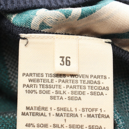BRIDES DE GALA ET CHAINES ツイルレーヌ スカーフ切替 ニット シルク カシミヤ グリーン ベージュ ネイビー エルメス
