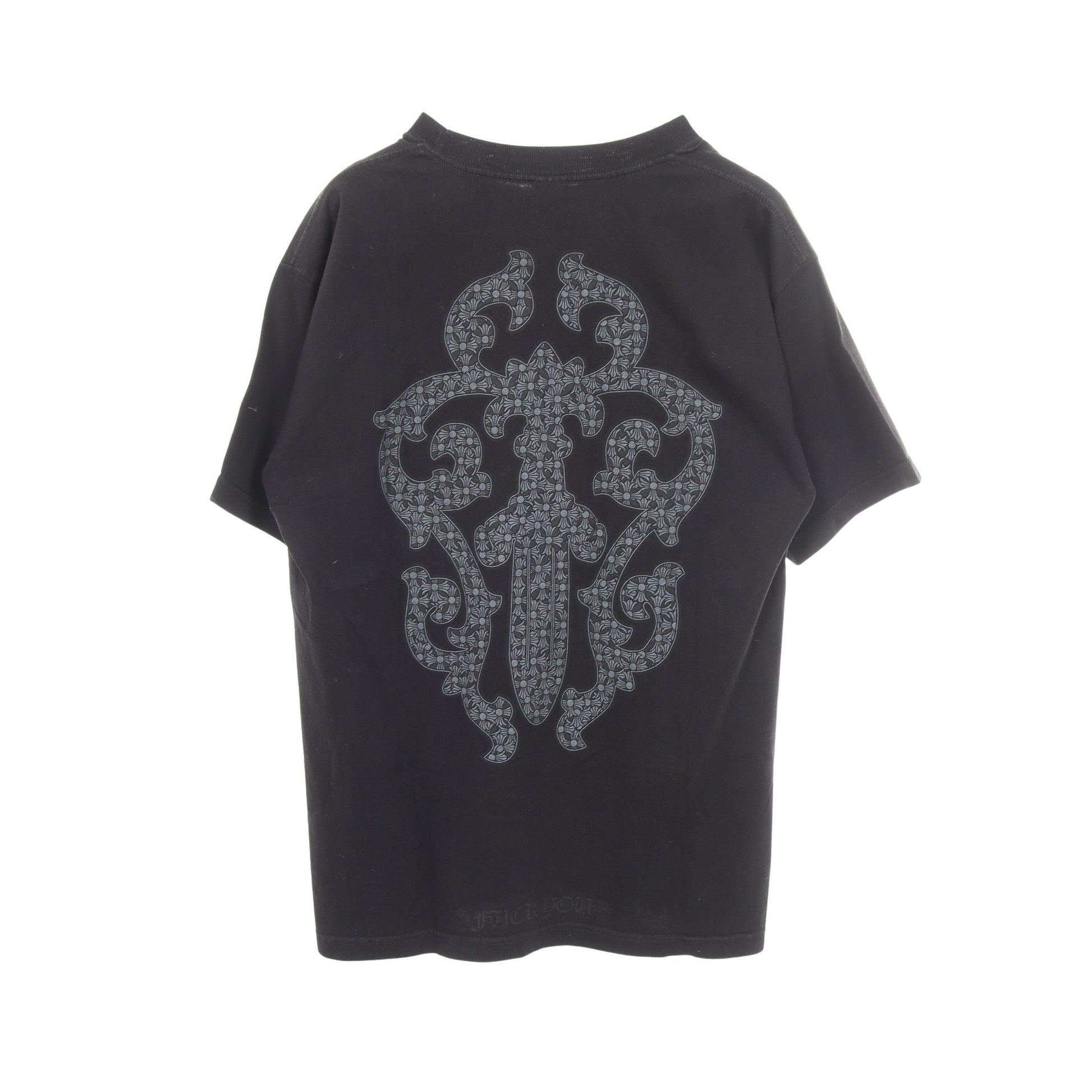 ヴァインダガー バックプリント ポケット付き 半袖Tシャツ コットン ブラック クロムハーツ トップス Chrome Hearts