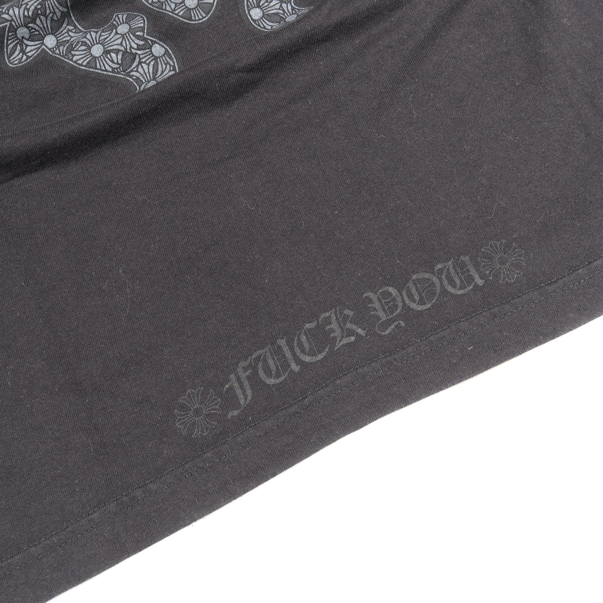 ヴァインダガー バックプリント ポケット付き 半袖Tシャツ コットン ブラック クロムハーツ トップス Chrome Hearts