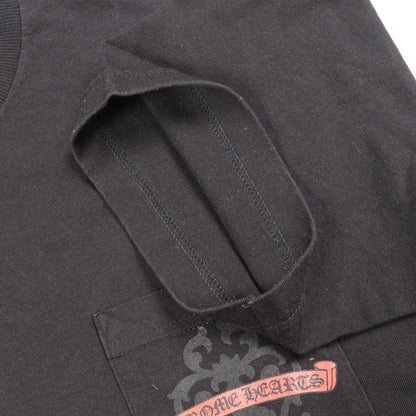 ヴァインダガー バックプリント ポケット付き 半袖Tシャツ コットン ブラック クロムハーツ トップス Chrome Hearts