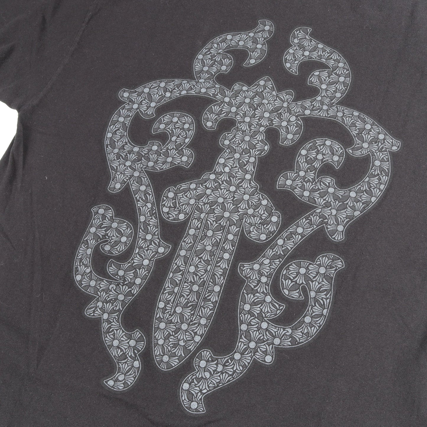 ヴァインダガー バックプリント ポケット付き 半袖Tシャツ コットン ブラック クロムハーツ トップス Chrome Hearts
