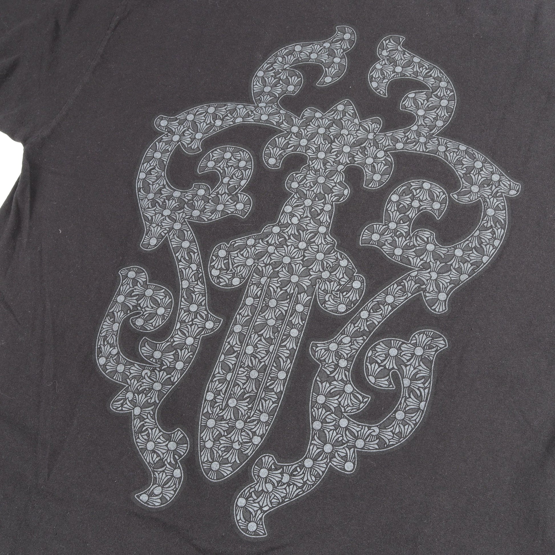ヴァインダガー バックプリント ポケット付き 半袖Tシャツ コットン ブラック クロムハーツ トップス Chrome Hearts