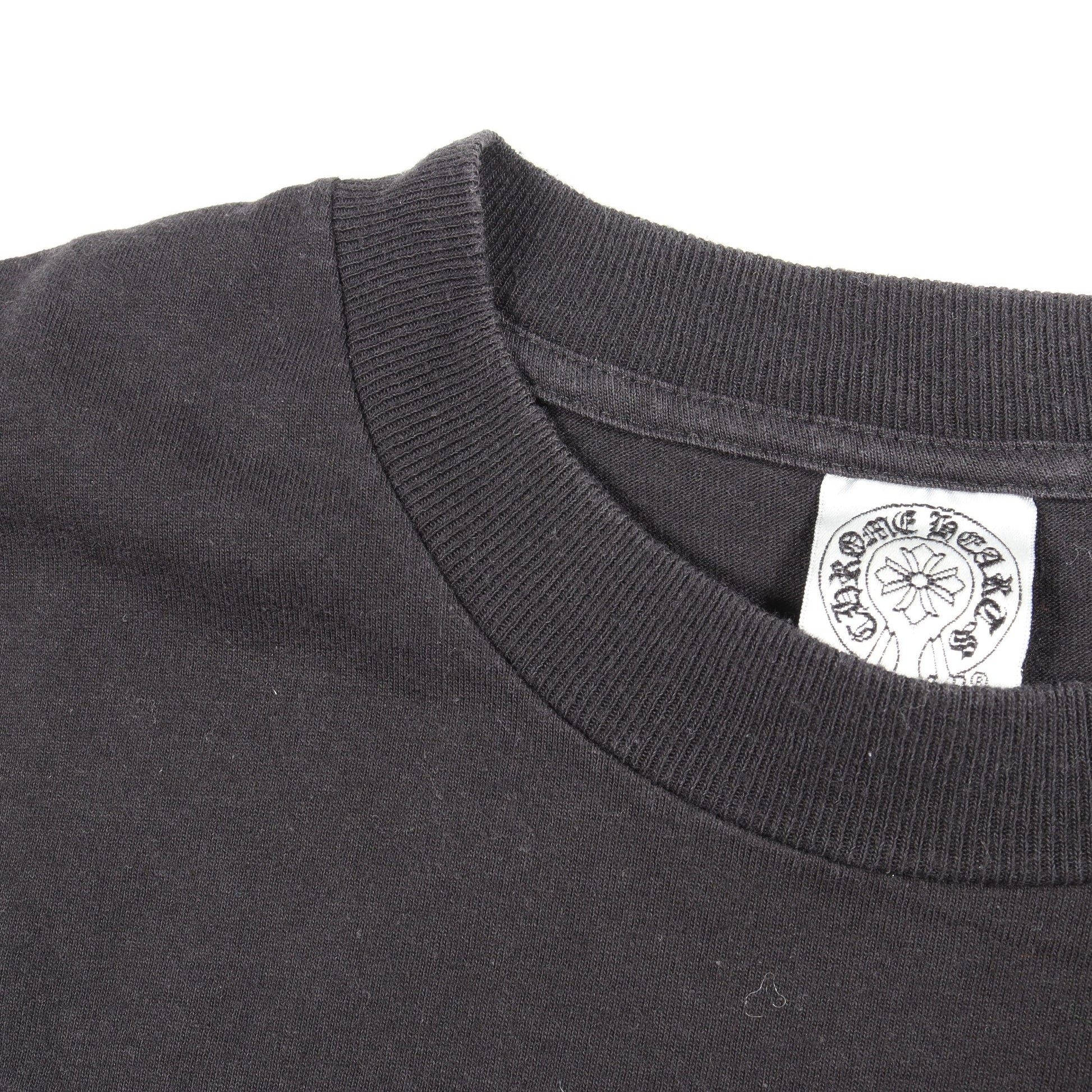 ヴァインダガー バックプリント ポケット付き 半袖Tシャツ コットン ブラック クロムハーツ トップス Chrome Hearts
