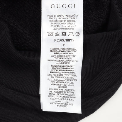 タイガー 刺繍 スウェットシャツ コットン ブラック ゴールド グッチ トップス GUCCI