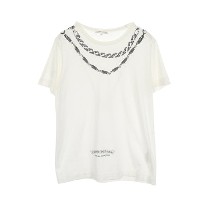 Comme des Garcons × Chrome Hearts チェーンプリント クリスマス限定 半袖Tシャツ コットン ホワイト コムデギャルソン トップス Comme des Garcons