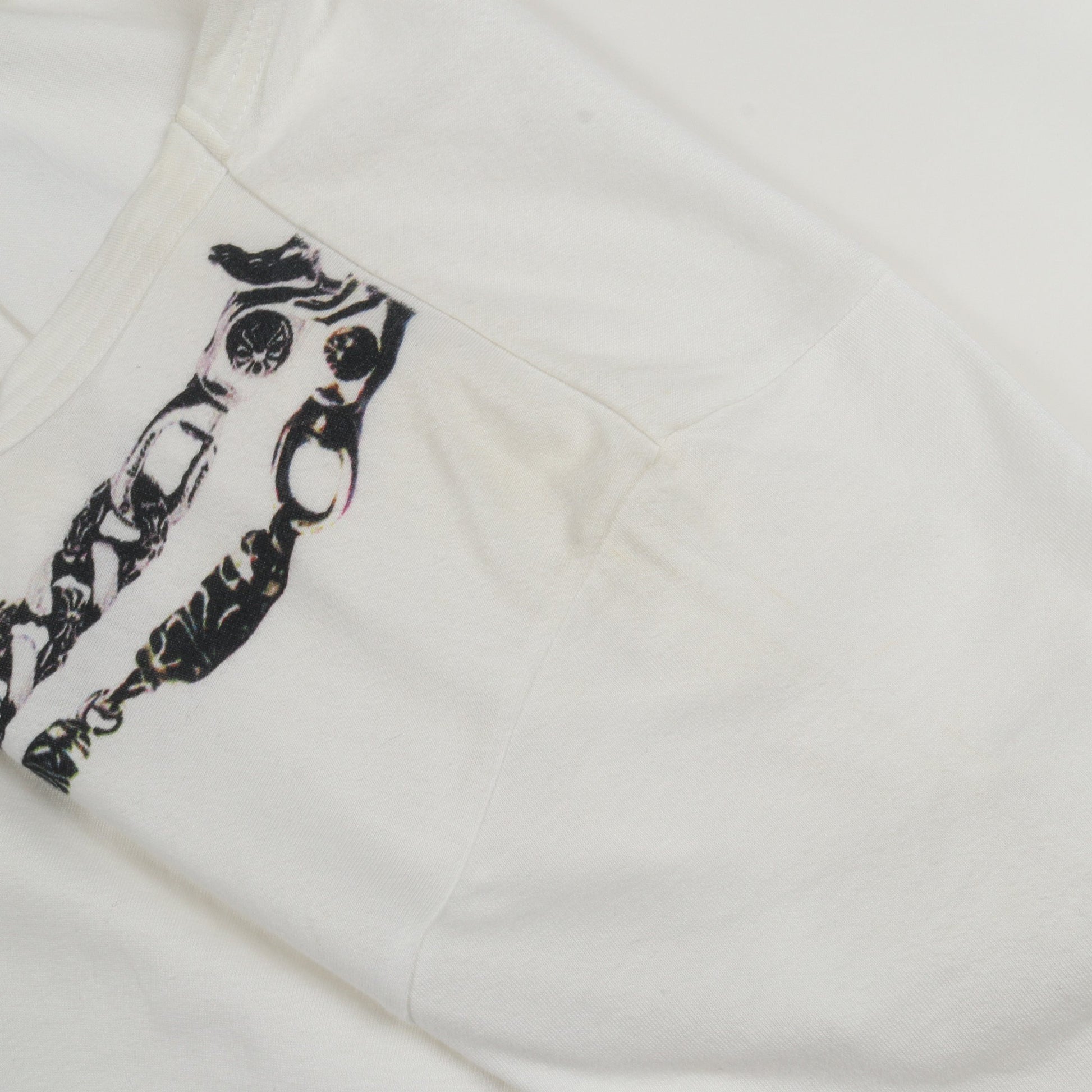 Comme des Garcons × Chrome Hearts チェーンプリント クリスマス限定 半袖Tシャツ コットン ホワイト コムデギャルソン トップス Comme des Garcons