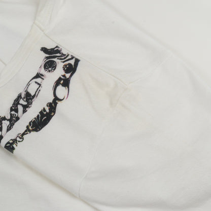Comme des Garcons × Chrome Hearts チェーンプリント クリスマス限定 半袖Tシャツ コットン ホワイト コムデギャルソン トップス Comme des Garcons