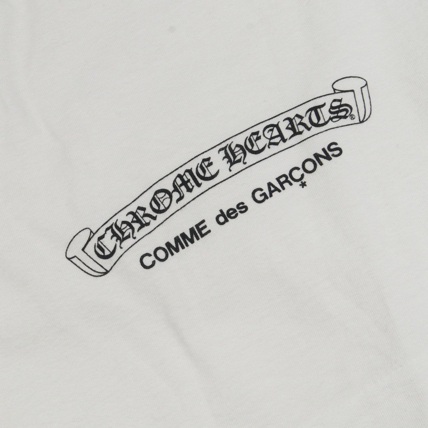 Comme des Garcons × Chrome Hearts チェーンプリント クリスマス限定 半袖Tシャツ コットン ホワイト コムデギャルソン トップス Comme des Garcons