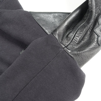 Y NOT クロスパッチ 切替 スウェットシャツ コットン レザー ブラック クロムハーツ トップス Chrome Hearts
