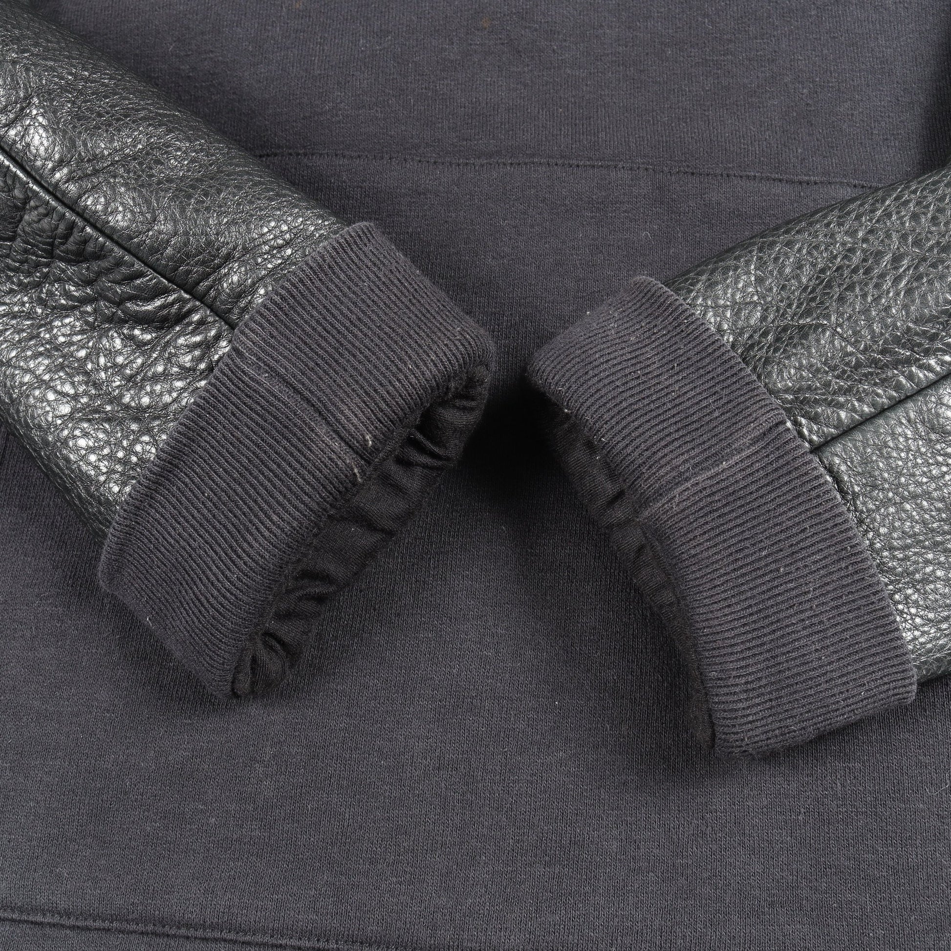 Y NOT クロスパッチ 切替 スウェットシャツ コットン レザー ブラック クロムハーツ トップス Chrome Hearts
