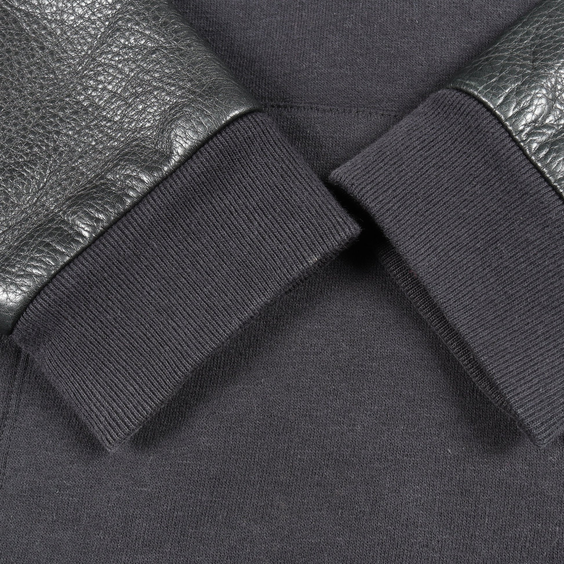 Y NOT クロスパッチ 切替 スウェットシャツ コットン レザー ブラック クロムハーツ トップス Chrome Hearts