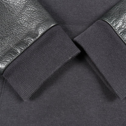 Y NOT クロスパッチ 切替 スウェットシャツ コットン レザー ブラック クロムハーツ トップス Chrome Hearts