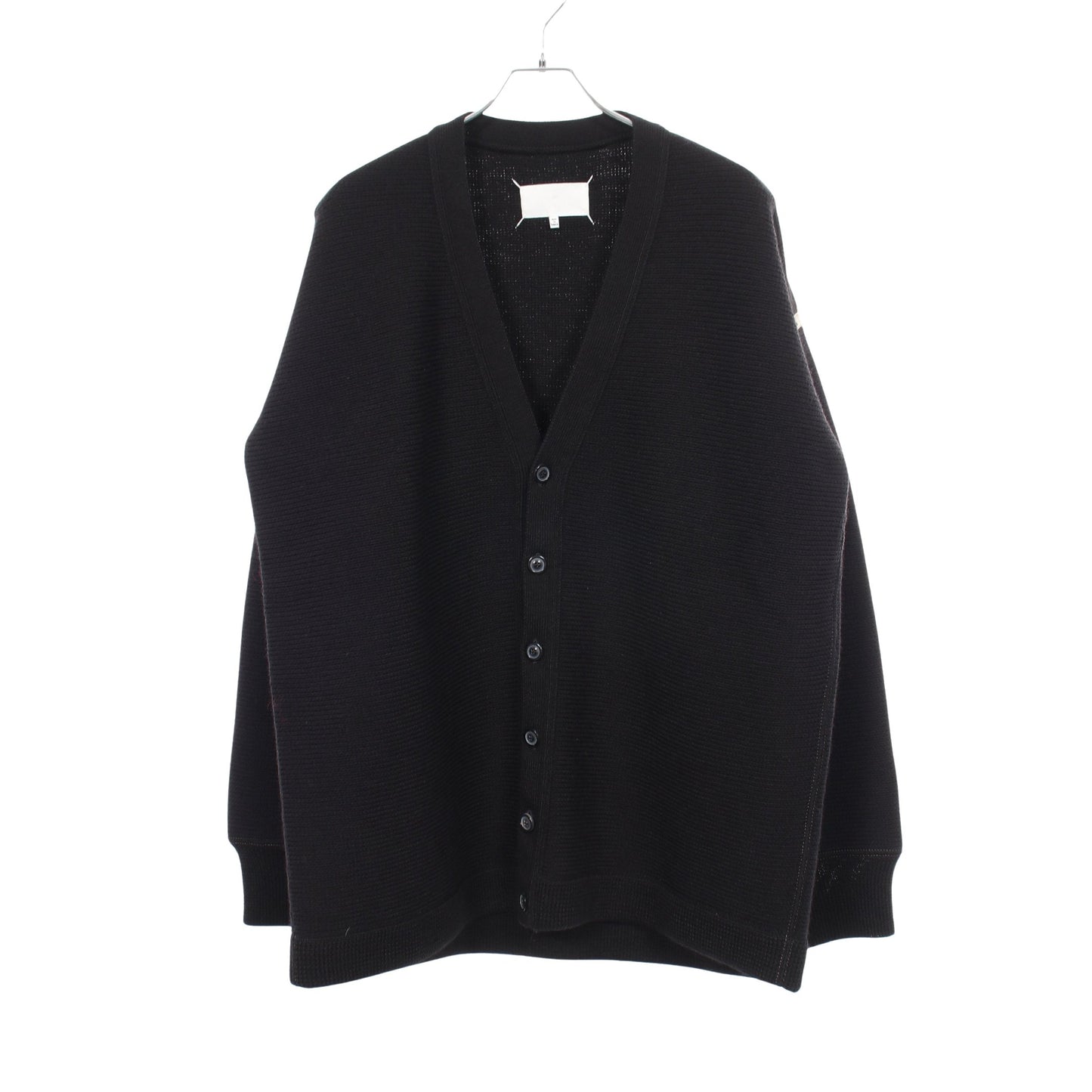 Four Stitches Detail Wool Zipper Cardigan ダメージ加工 カーディガン ウール ブラック メゾンマルジェラ