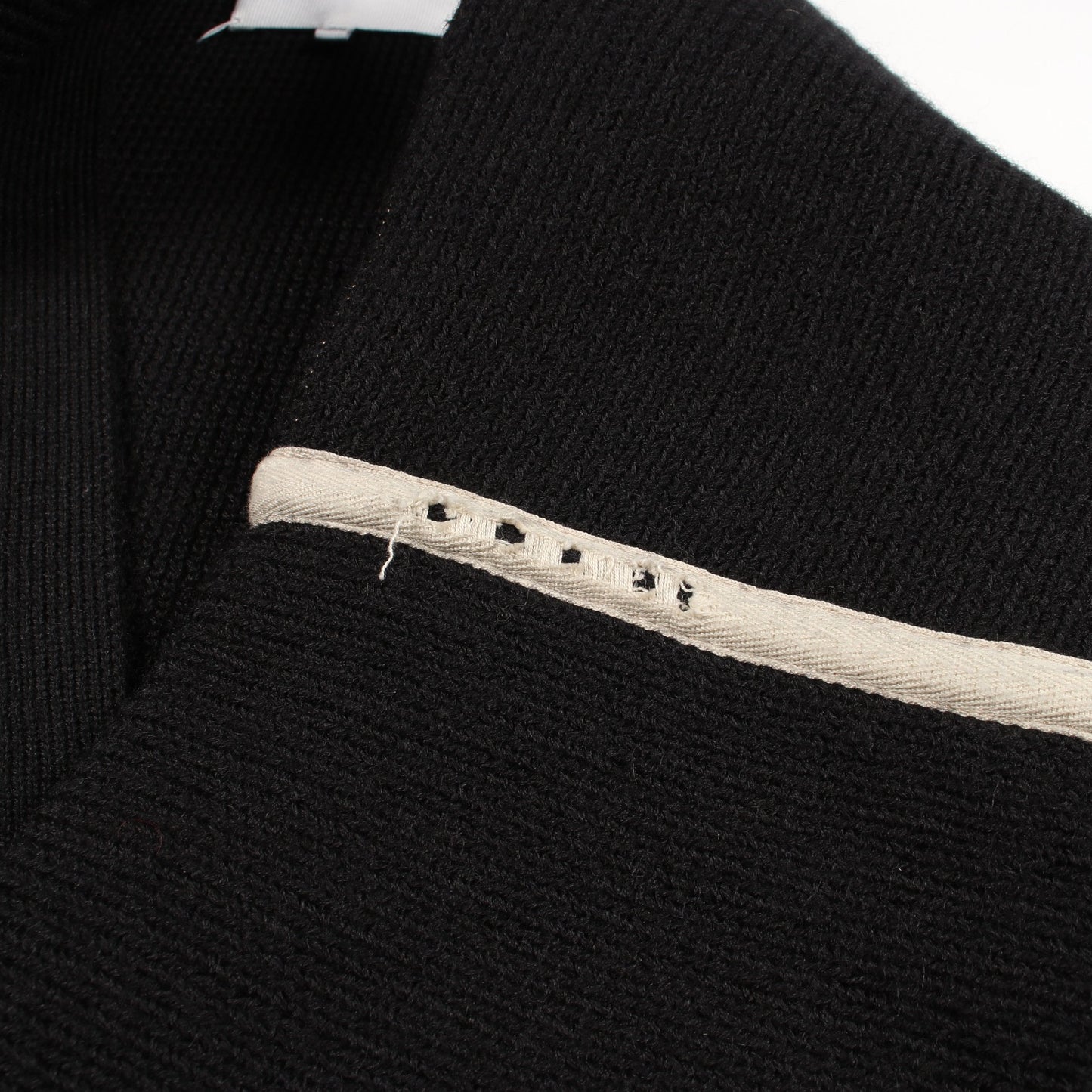Four Stitches Detail Wool Zipper Cardigan ダメージ加工 カーディガン ウール ブラック メゾンマルジェラ