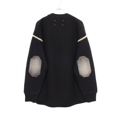 Four Stitches Detail Wool Zipper Cardigan ダメージ加工 カーディガン ウール ブラック メゾンマルジェラ