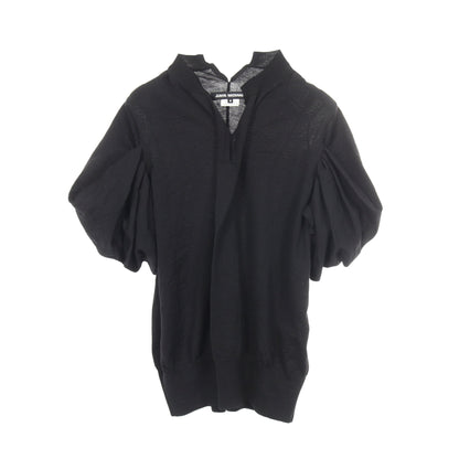 ギャザースリーブ Vネック ニット トップス ウール ブラック ジュンヤワタナベコムデギャルソン トップス JUNYA WATANABE COMME des GARCONS