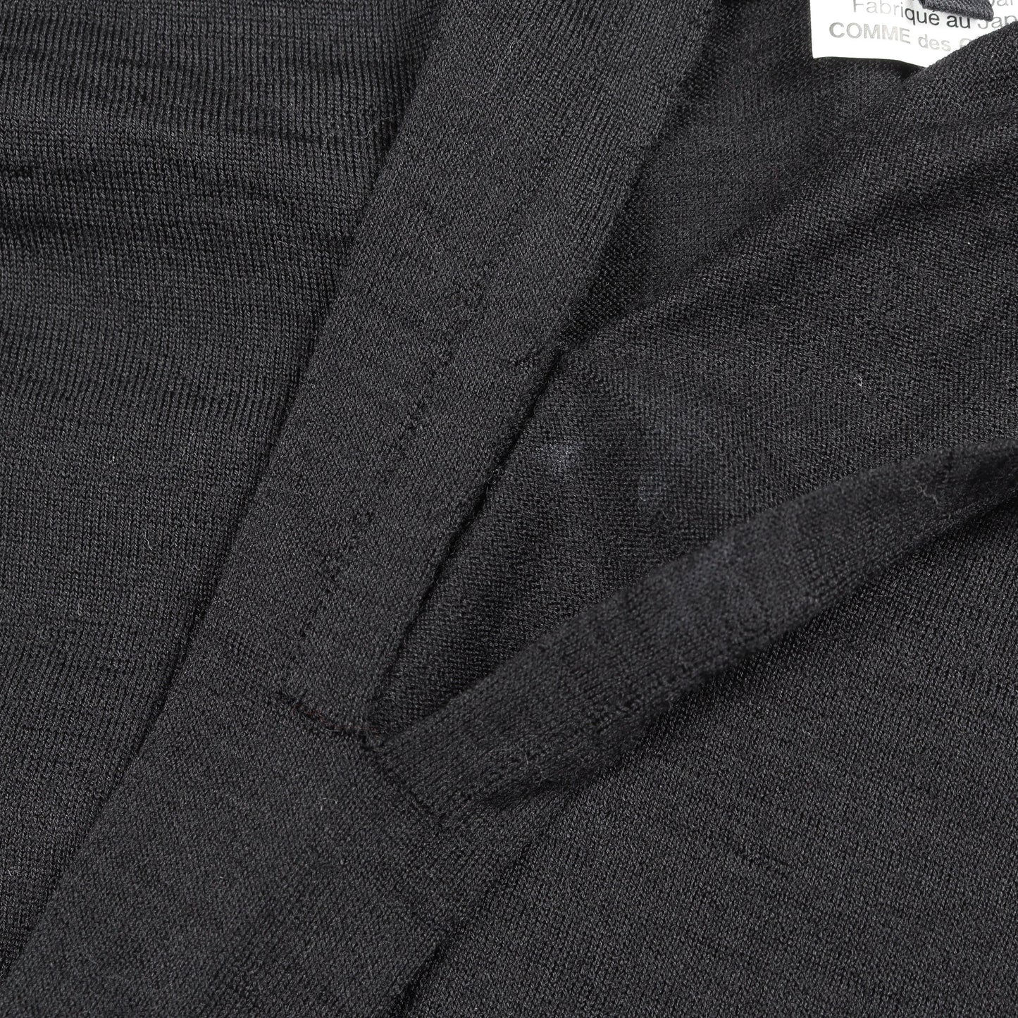 ギャザースリーブ Vネック ニット トップス ウール ブラック ジュンヤワタナベコムデギャルソン トップス JUNYA WATANABE COMME des GARCONS