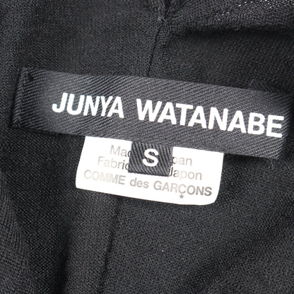 ギャザースリーブ Vネック ニット トップス ウール ブラック ジュンヤワタナベコムデギャルソン トップス JUNYA WATANABE COMME des GARCONS