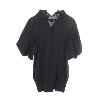 ギャザースリーブ Vネック ニット トップス ウール ブラック ジュンヤワタナベコムデギャルソン トップス JUNYA WATANABE COMME des GARCONS