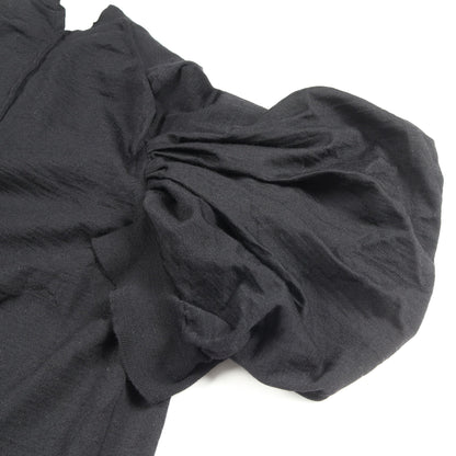 ギャザースリーブ Vネック ニット トップス ウール ブラック ジュンヤワタナベコムデギャルソン トップス JUNYA WATANABE COMME des GARCONS
