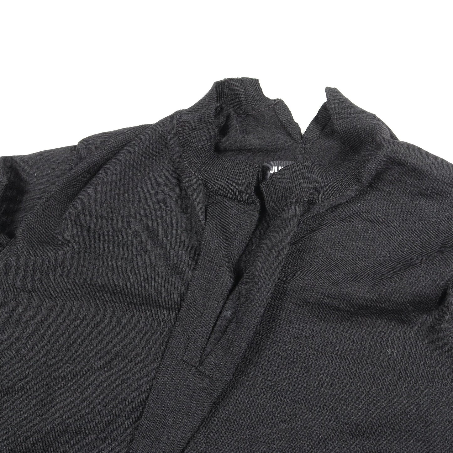 ギャザースリーブ Vネック ニット トップス ウール ブラック ジュンヤワタナベコムデギャルソン トップス JUNYA WATANABE COMME des GARCONS