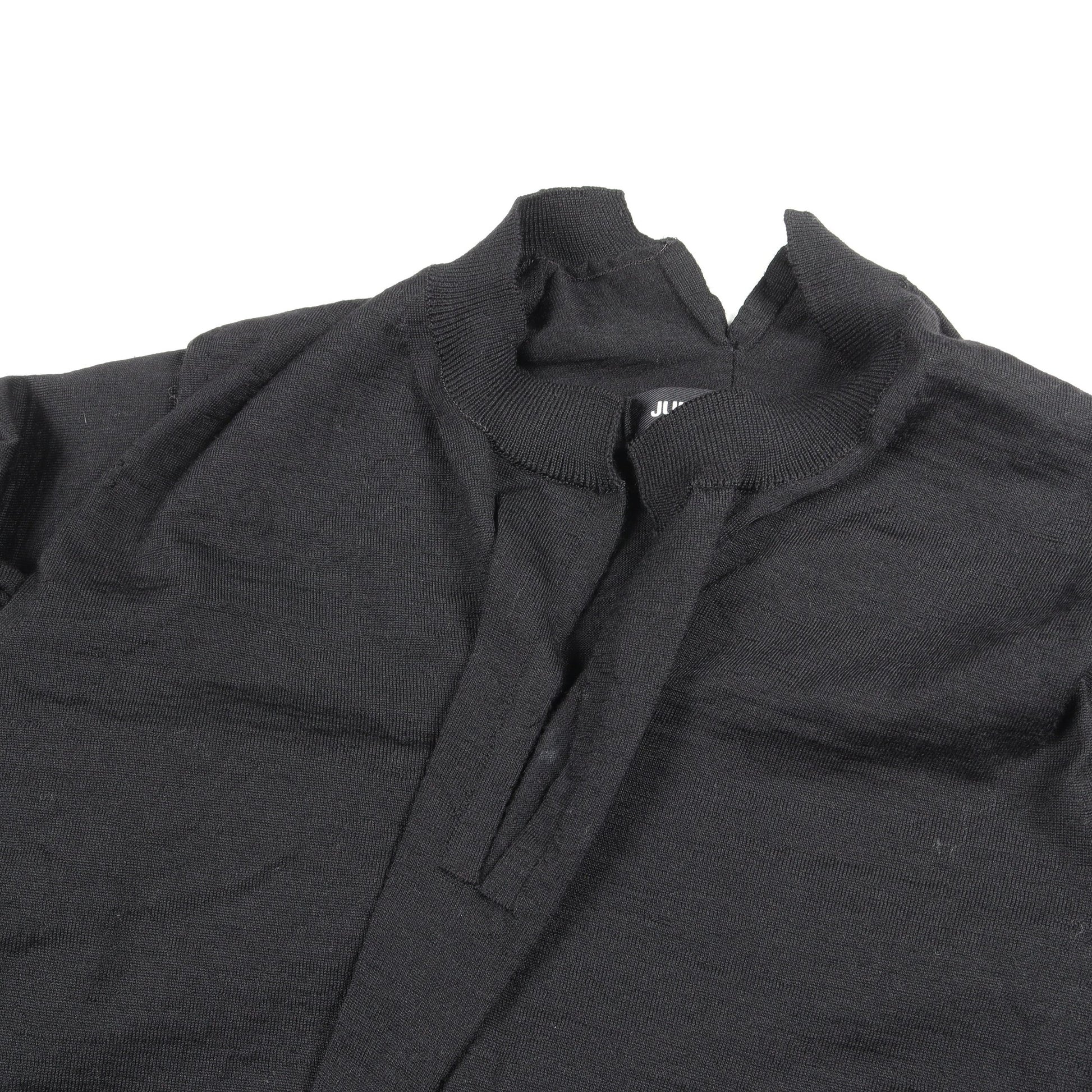 ギャザースリーブ Vネック ニット トップス ウール ブラック ジュンヤワタナベコムデギャルソン トップス JUNYA WATANABE COMME des GARCONS